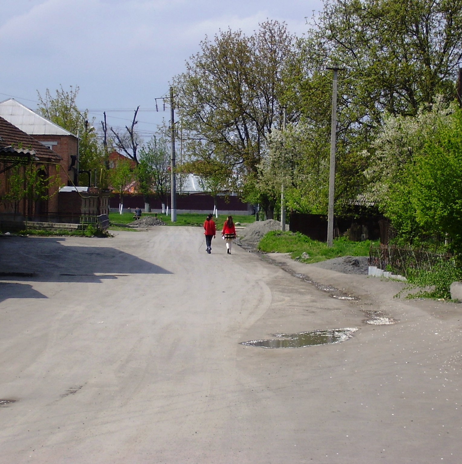 Girls walking in Beslan