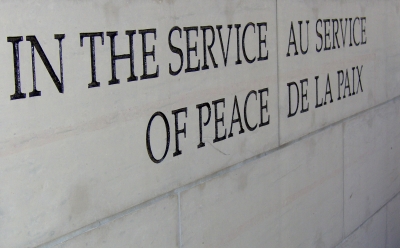 In the service of peace inscription